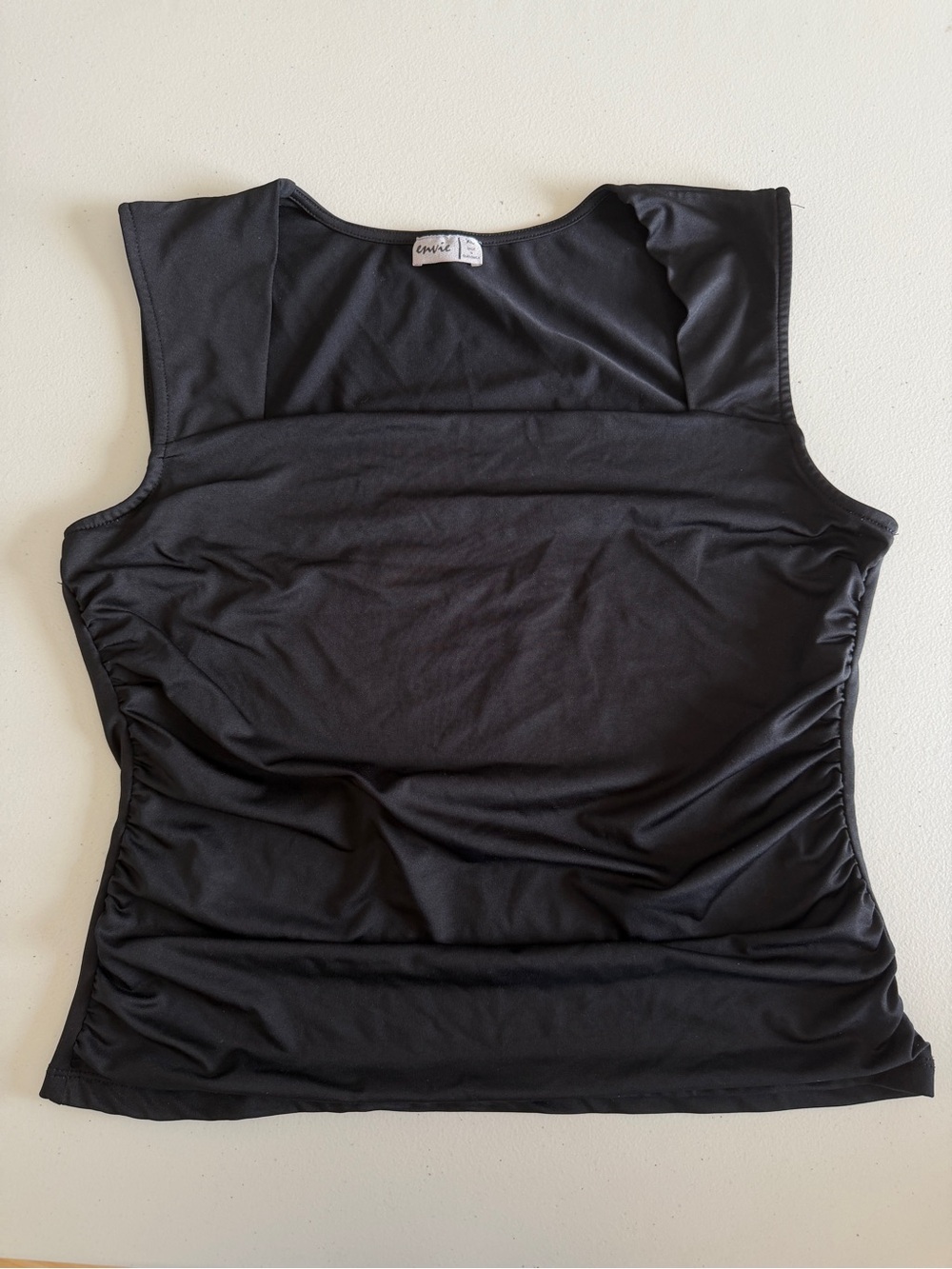 Envie Black Ruched Tank Top Size XL